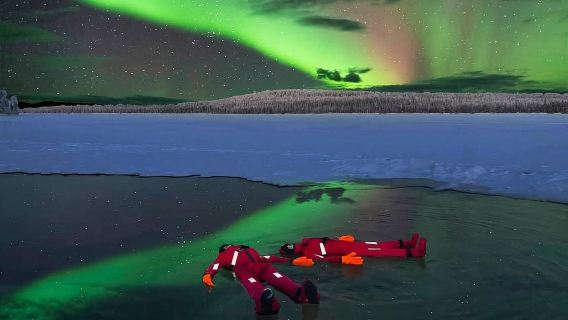 Northern Lights Floating Experience in Rovaniemi, Finland / Classic Activity / Includes Thermal Floating Suit / Hot Tea