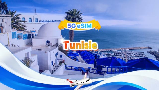 Tunisie 4G eSIM | Forfait complet | 1 Go à 30 Go | 3 à 30 jours | Code QR