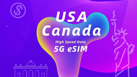 Canada (full coverage of Yellowknife)( Rogers/Telus/Bell) United States (AT&T/T Mobile/Verizon)| 5G eSIM | High-speed data on three networks | Natural day | QR code