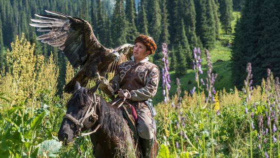 Almaty: Gran caminata por el lago Almaty y espectáculo de cetrería