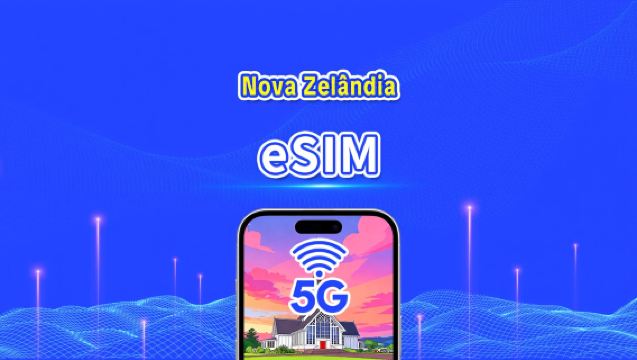 eSIM Nova Zelândia | 5G/4G | Pacote diário/de dados | Cobrança de 24 horas | 1-30 dias | Código QR