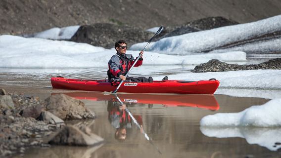 Kajakfahren zur Gletscherlagune Sólheimajökull in Island (Tauchen+ Ausrüstung + Reiseleiter inklusive)