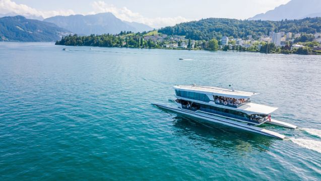 Lucerna: Crucero de ida y vuelta en catamarán por el Lago de los Cuatro Cantones