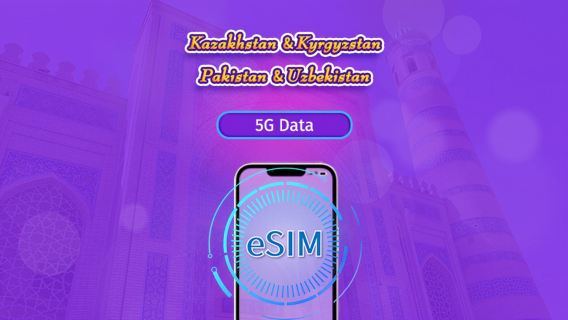 Kazakhstan/Kyrgyzstan/Pakistan/Uzbekistan | eSIM 4G | Pas Harian / Pakej Jumlah | Pengebilan 24 Jam | 1–30 Hari | Kod QR