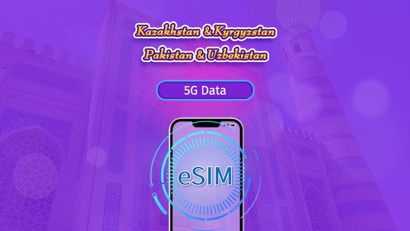 Kazakistan/Kirghizistan/Pakistan/Uzbekistan | eSIM 4G | Pass giornaliero / Pacchetto totale | Fatturazione ogni 24 ore | 1–30 giorni | Codice QR