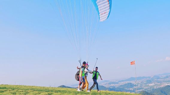 杭州蕭山雲石滑翔傘基地滑翔傘飛行體驗【專業教練帶飛/贈送專業高清錄影帶】