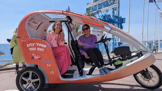 Nice: Visit of Nice by electrically assisted bike taxi 1 hour.