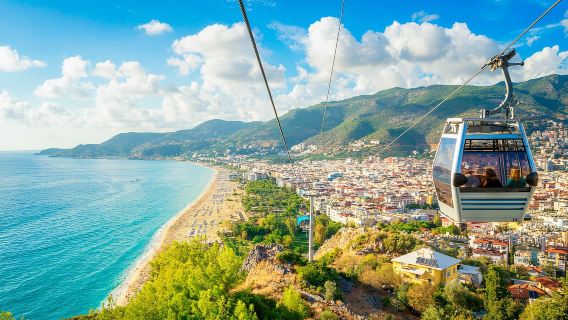 Alanya: Tour nửa ngày tham quan thành phố đến lâu đài bằng cáp treo và hang động