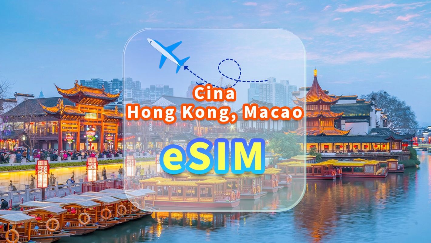 Cina, Hong Kong e Macao | eSIM 5G | Dati illimitati | Rete ad alta velocità | Non è necessario rimuovere la scheda | Giorno naturale | Codice QR