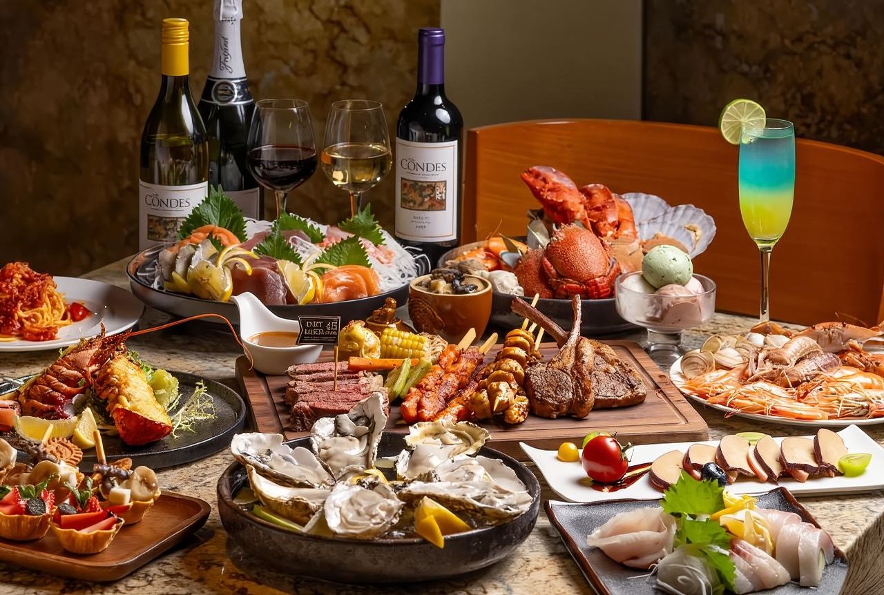 Shenzhen: JW Marriott Hotel Shenzhen - buono buffet|Cafe Chinois Ristorante Occidentale con Buffet di Frutti di Mare|cena a buffet|pranzo a buffet