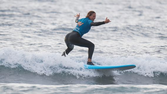 Group Surf Class in Playa de Las Américas with Photographs