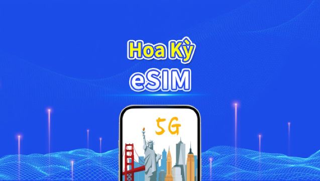 eSIM Hoa Kỳ | 5G/4G | Gói dữ liệu hằng ngày/tổng | 1–30 ngày | Tính cước 24 giờ | Mã QR