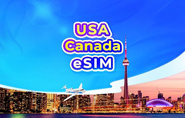 eSIM 5G Stati Uniti d'America/Canada | Pacchetto giornaliero/Pacchetto dati | 1-30 giorni | Fatturazione 24 ore | Codice QR (esclusi Guam e Saipan)