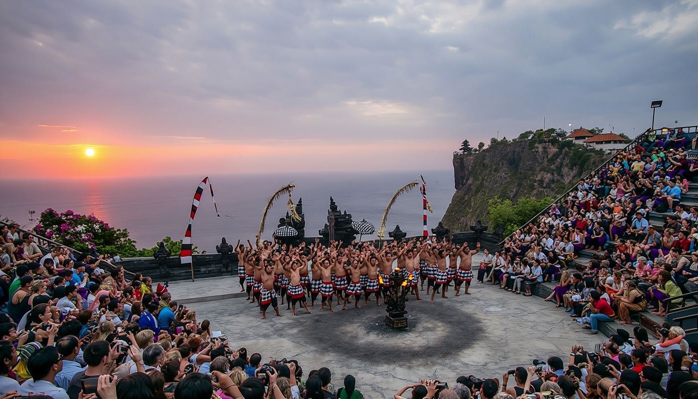バリ島南部ツアー：ジンバラン＆ウルワツ ケチャダンス
