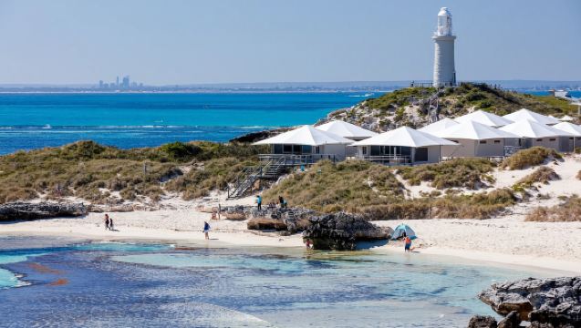 Rottnest Island bus & train tour with lunch to see smiling quokkas in Australia