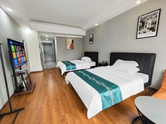 F&H Chain Hotel(Apartment) Room Type - Business Exclusive Twin Room (HD Projection + Washing Machine + Fridge + High-Rise City View Bay Win F&H Chain Hotel(Apartment) Room Type - Business Exclusive Twin Room (HD Projection + Washing Machine + Fridge + High-Rise City View Bay Win