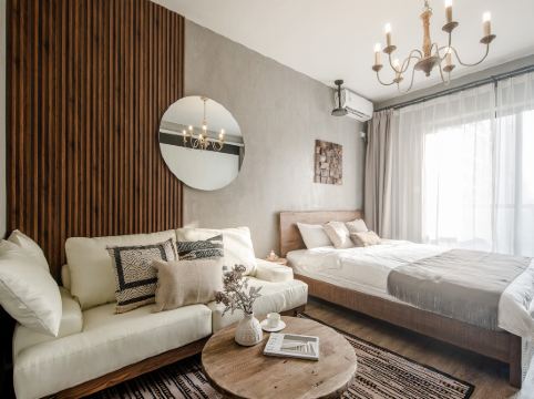 If House Room Type - Wabi-Sabi Aesthetic Projector Double Bed Room