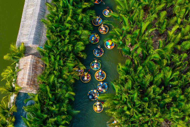 เรือตะกร้าในสวนมะพร้าวดานัง