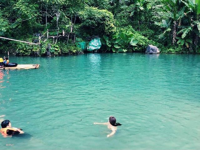 At the end of the cave there is a lagoon