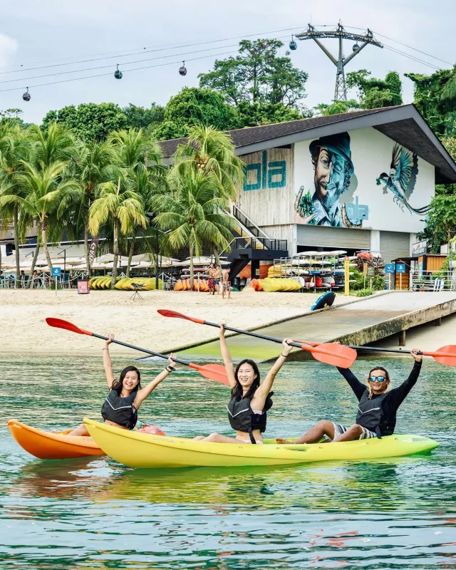 Kayaking at Ola Beach Club, Sentosa, Singapore