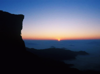 Phu Chi Fa lookout at sunrise and sunset