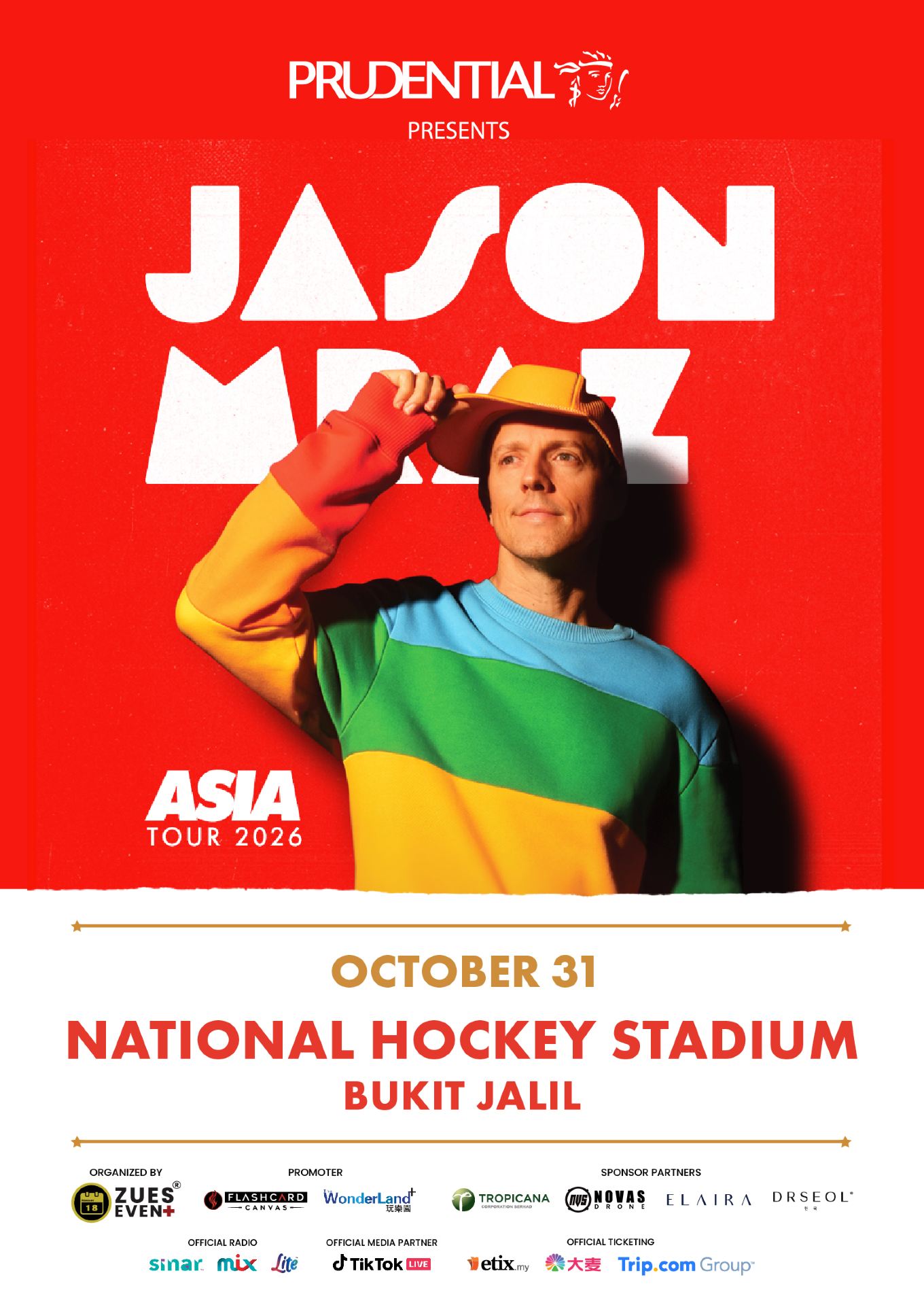馬來西亞吉隆坡 · Jason Mraz Asia Tour 2026 Live in Kuala Lumpur | 國家曲棍球場