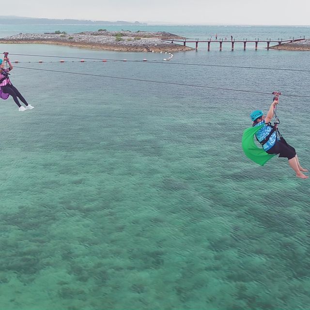 enjoying the view and food of Okinawa 