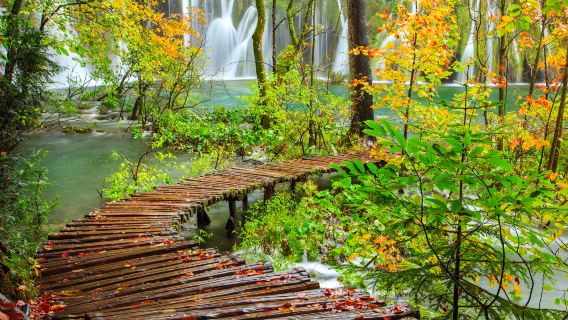 Plitvice Lakes National Park, Warning Tower, and Klovicevi Dvori Gallery one-day tour