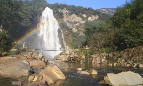 Rainbow Waterfall Scenic Spot In The Dabie Mountains