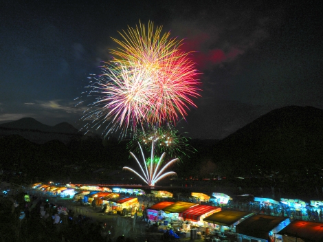 Kumano Jofuku Lantern Festival Shingu Fireworks Display | Kumano