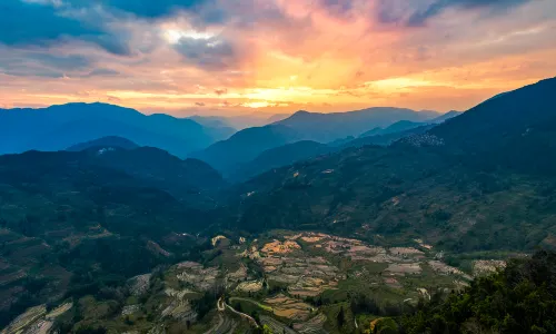 Sunsets in Yuanyang