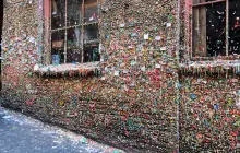 The Gum Wall at Unexpected Productions Improv