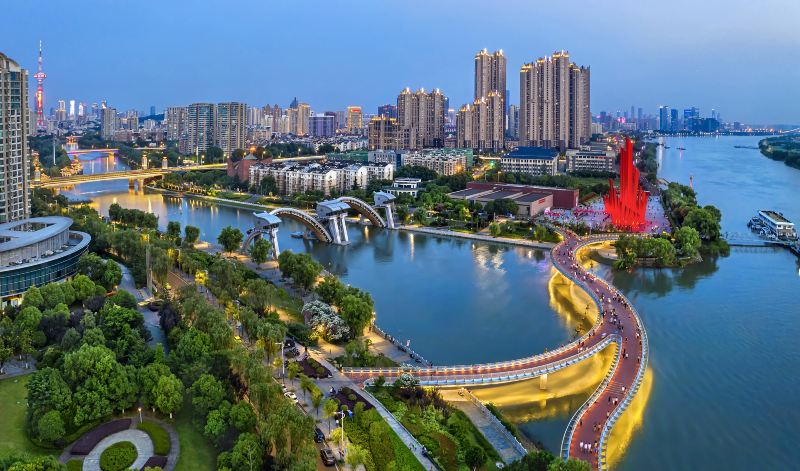 Meixi Lake Chinese Knot Bridge