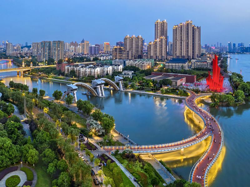 Meixi Lake Chinese Knot Bridge