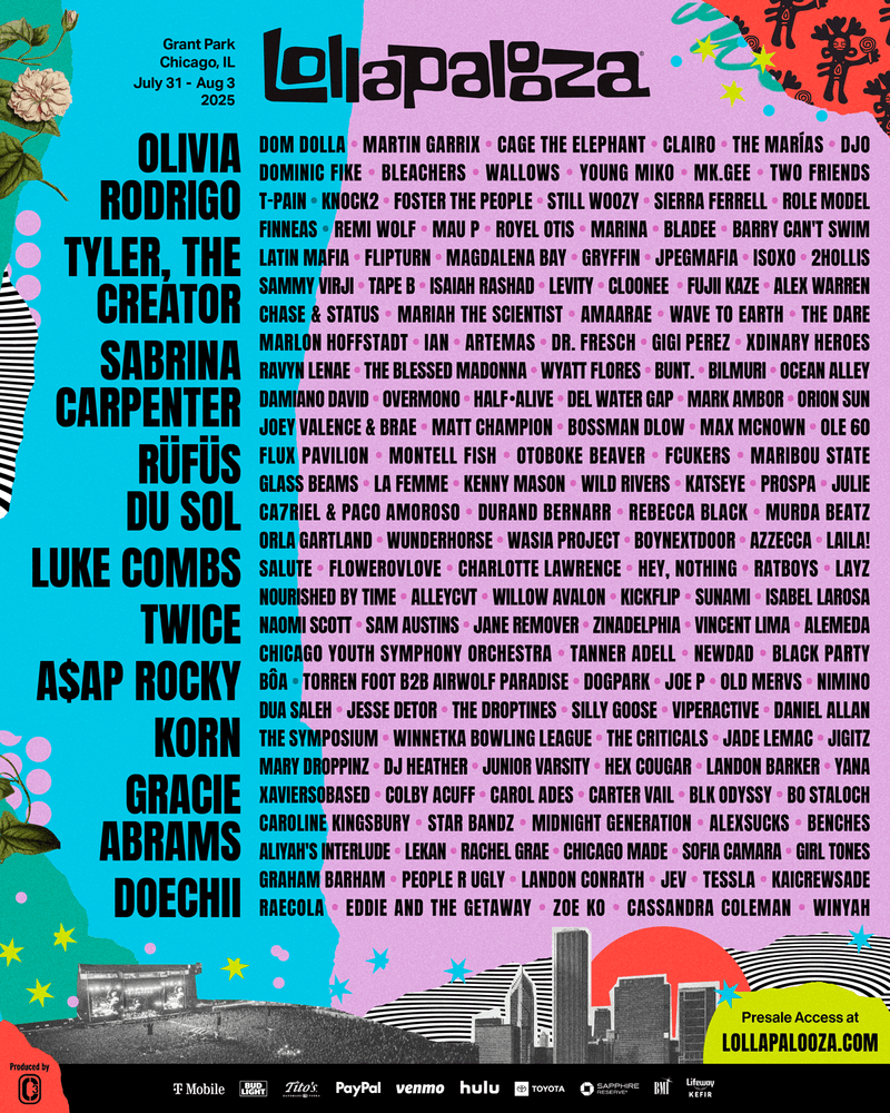 美國芝加哥 · Lollapalooza 音樂節 2025 | 格蘭特公園