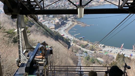 乘搭纜車往天上山公園途程中的景色及於到達公園後遠眺富士山