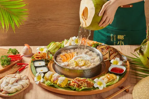 Chicken inside Coconut