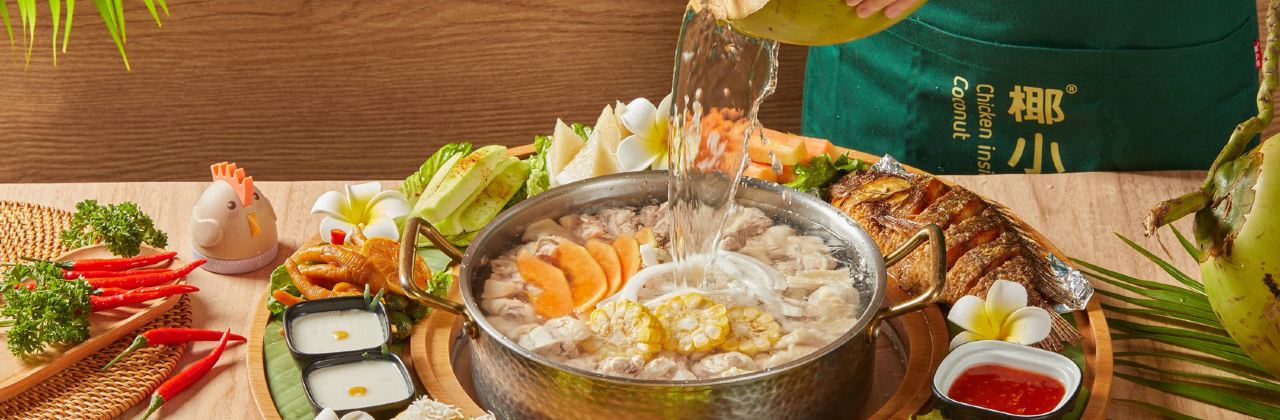 Chicken inside Coconut