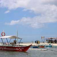 A lengthy sandbar