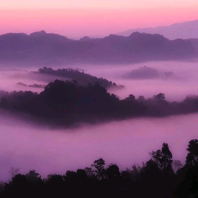 หมู่บ้านในหุบเขา​ ท่ามกลางสายหมอก