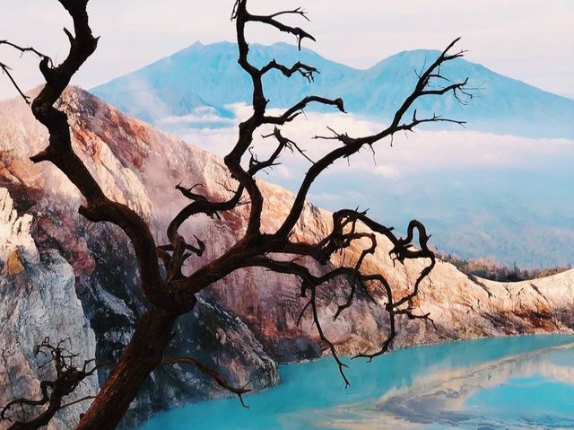 Icy blue fire and sulfur deposits 