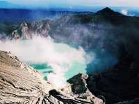 Icy blue fire and sulfur deposits 