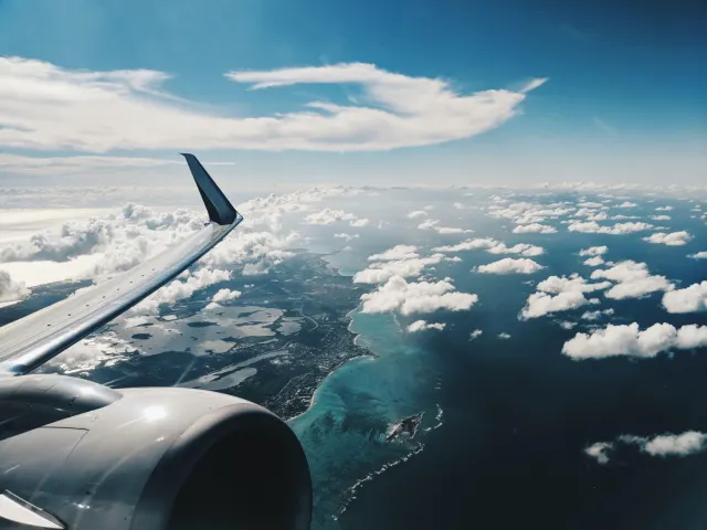 A sight we all love - flying over the coast