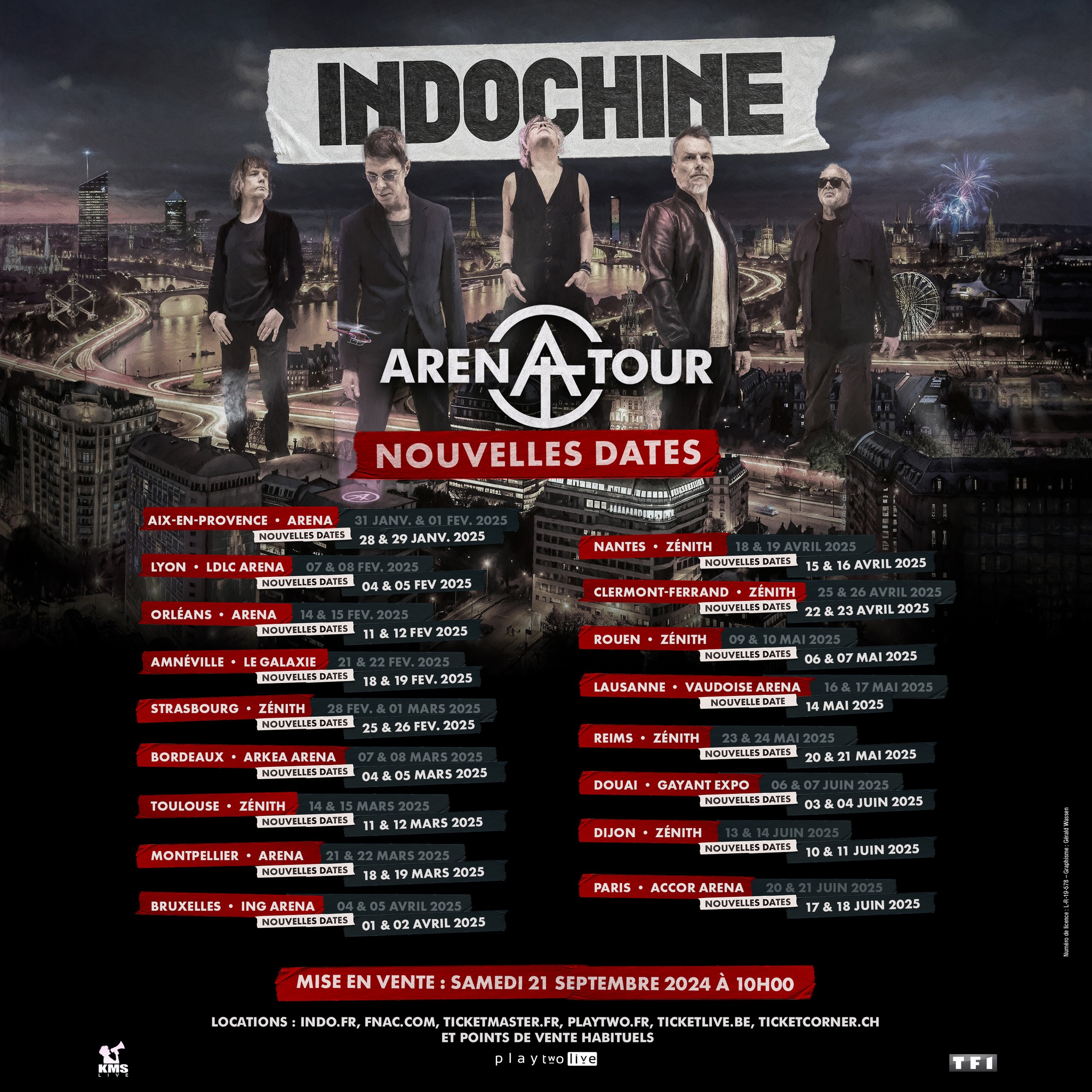 法國Le Grand-Quevilly · Indochine 2025《Arena》巡演 | Le Grand-Quevilly