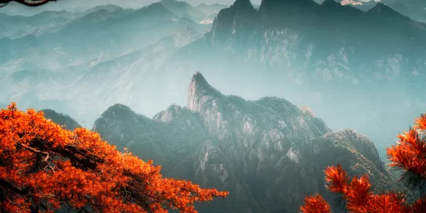 Yushan İlçesi konumundaki popüler Sonbahar manzara turistik yerleri
