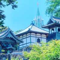 長崎　教会と寺院の見える風景