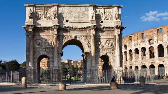 tour 1 ngày đến Rome bao gồm Đấu trường La Mã, Khải Hoàn Môn Constantine, Cầu thang Tây Ban Nha và Sân vận động Vittorio.