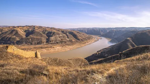 Yanchuan Yellow river Qiankun Bay Scenic Area attraction in Yan'an