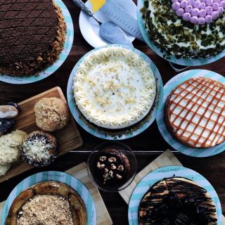 Cake beside the pool