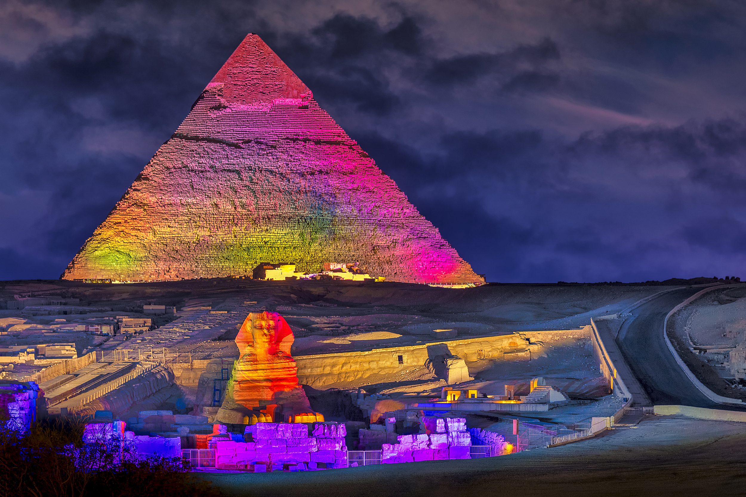 Pyramid light show | Memphis and Sakkara